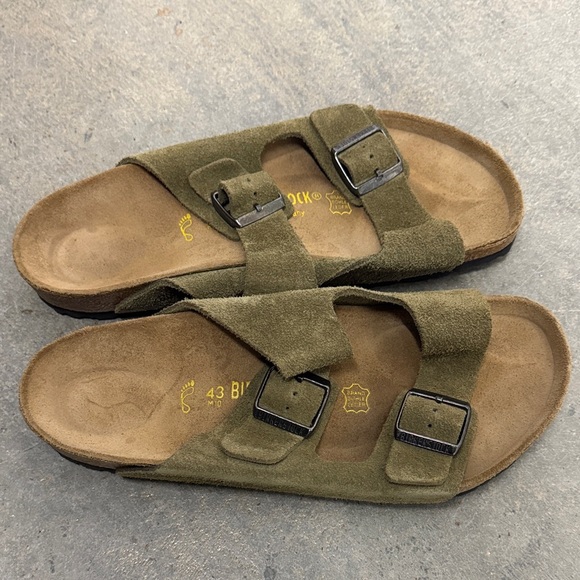 Birkenstock Khaki Suede Buckle Sandals - Picture 2 of 4